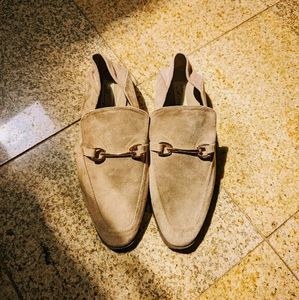 Vintage Havana Size 11 Squared Toe Suede Mule Loafers